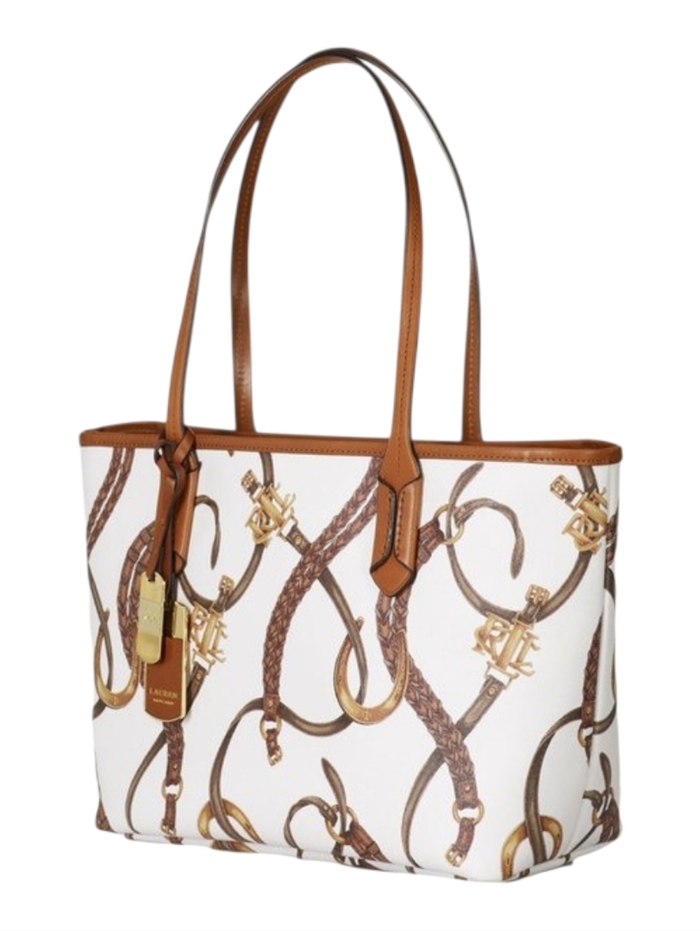 LAUREN by Ralph Lauren Caldwell Belting Classic Tote in White